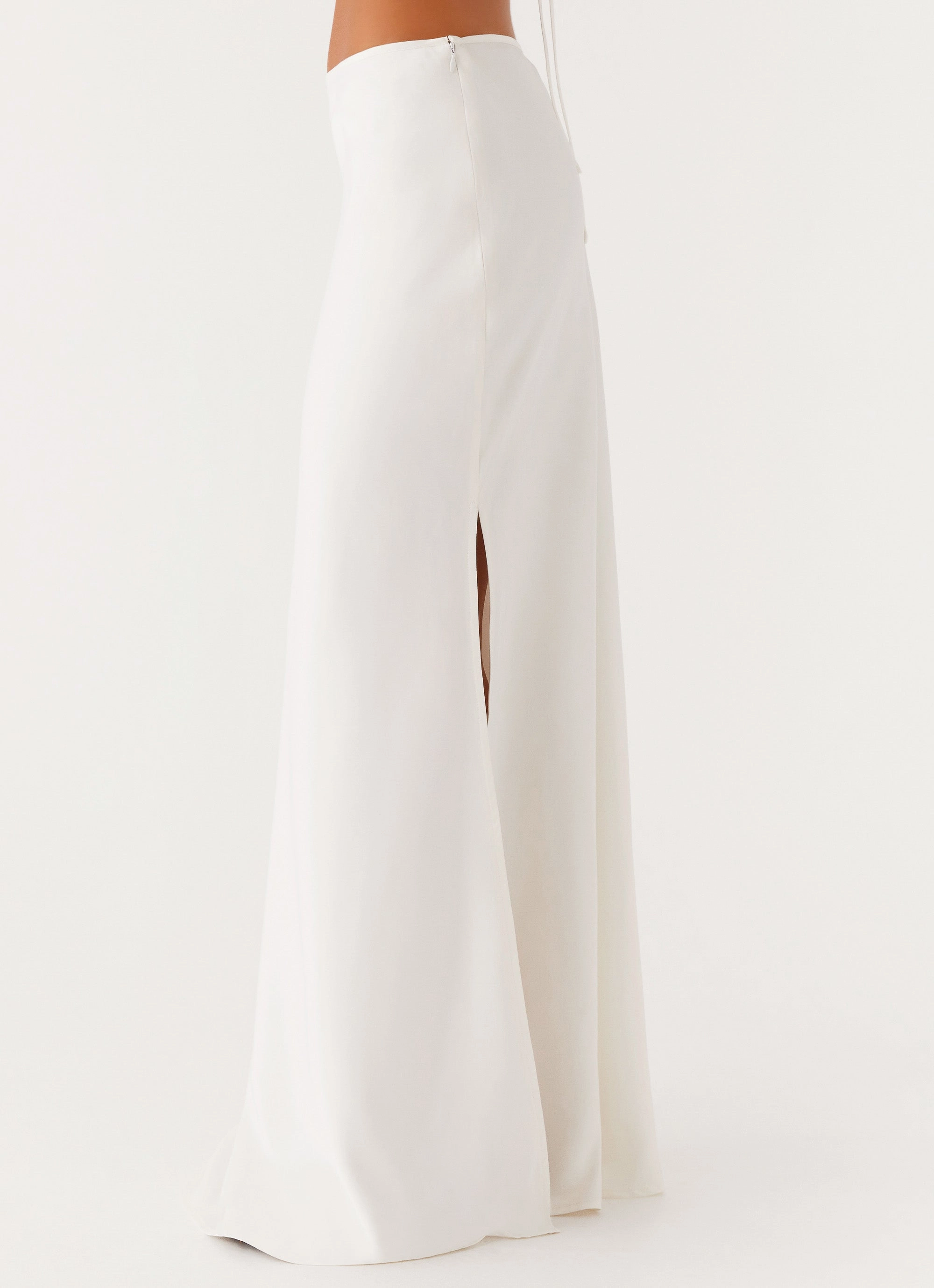 Mina Satin Maxi Skirt - White ethical fashion