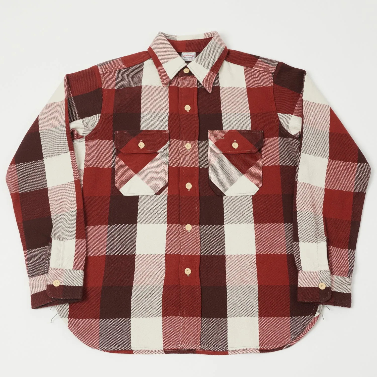 Cuffed hem Fall Fashion Warehouse & Co 3104 Buffalo Check Flannel Shirt - Dark Red