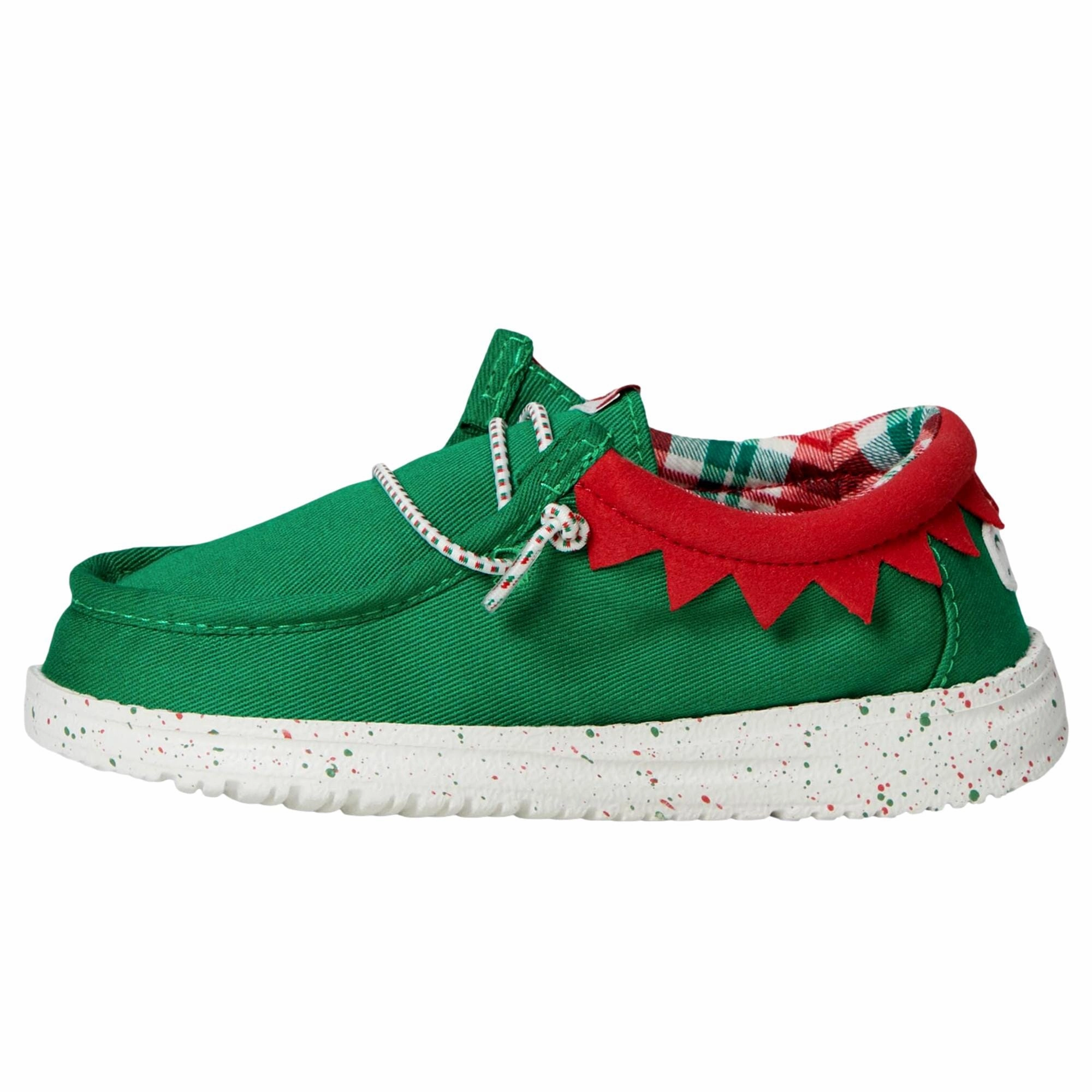 Effortless Stylish Shoes Sand Step Hey Dude Wally Holiday Elf Green / Red  42147-3XX Toddler