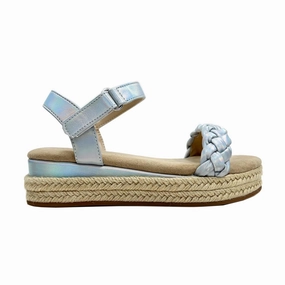 Fresh Design Cushioned Straps Miss April Wedge Sandal in Iridescent - Kids