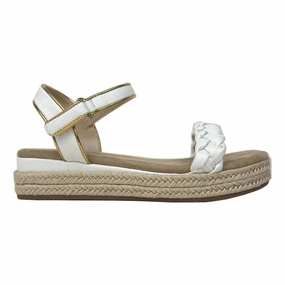 Autumn Breeze Footwear for Active Lifestyle Miss April Wedge Sandal in White & Gold - Kids