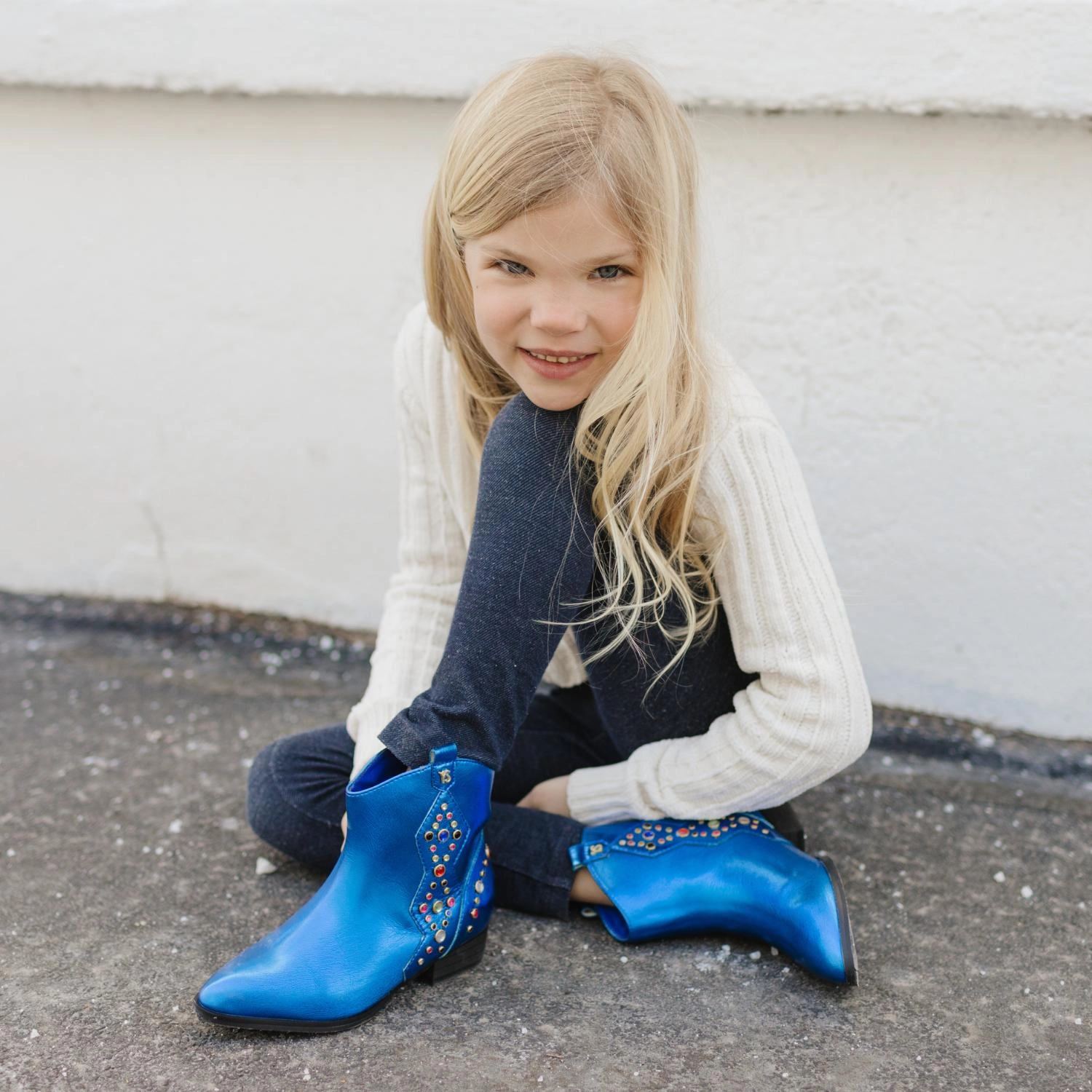 Insulated Urban Traveler Miss Dallas Gem Western Boot in Blue - Kids