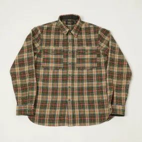 Microfiber Material Streetwear RRL 'Trek' Plaid Wool Over Shirt  - Cream/Green