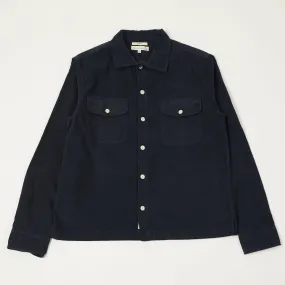 Eco-friendly Networking Session Merz b. Schwanen 'Good Basics' Organic Corduroy Shirt - Night Blue