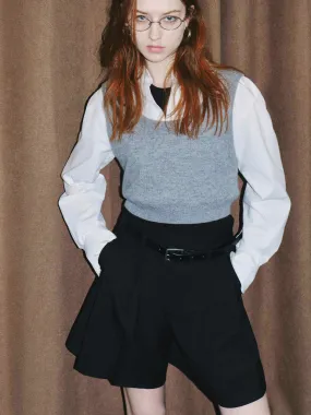 Paneled Cropped Shirt tailored look
