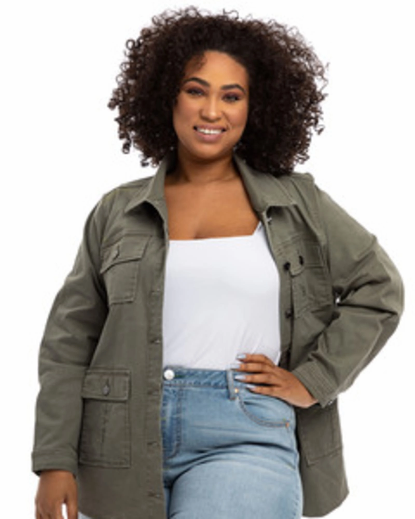 Bree Twill Utility Jacket | Kasey Stylish Layer