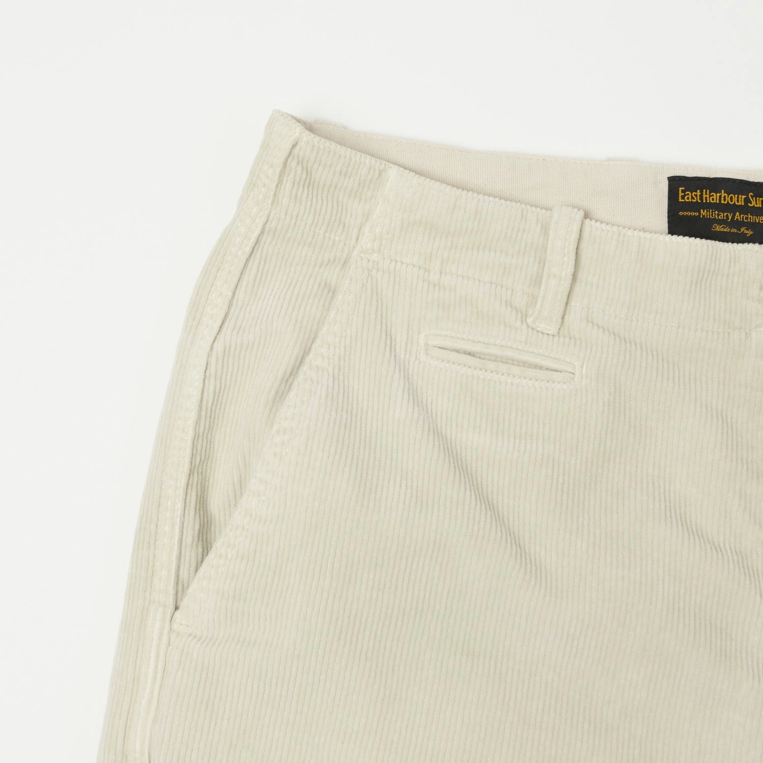 East Harbour Surplus 'Axel 101' Corduroy Trouser - Off White Low Bulk Design Tagless Labeling