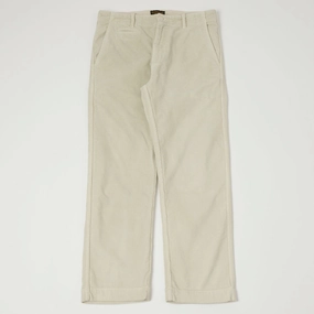 Travel-Ready East Harbour Surplus 'Axel 101' Corduroy Trouser - Off White