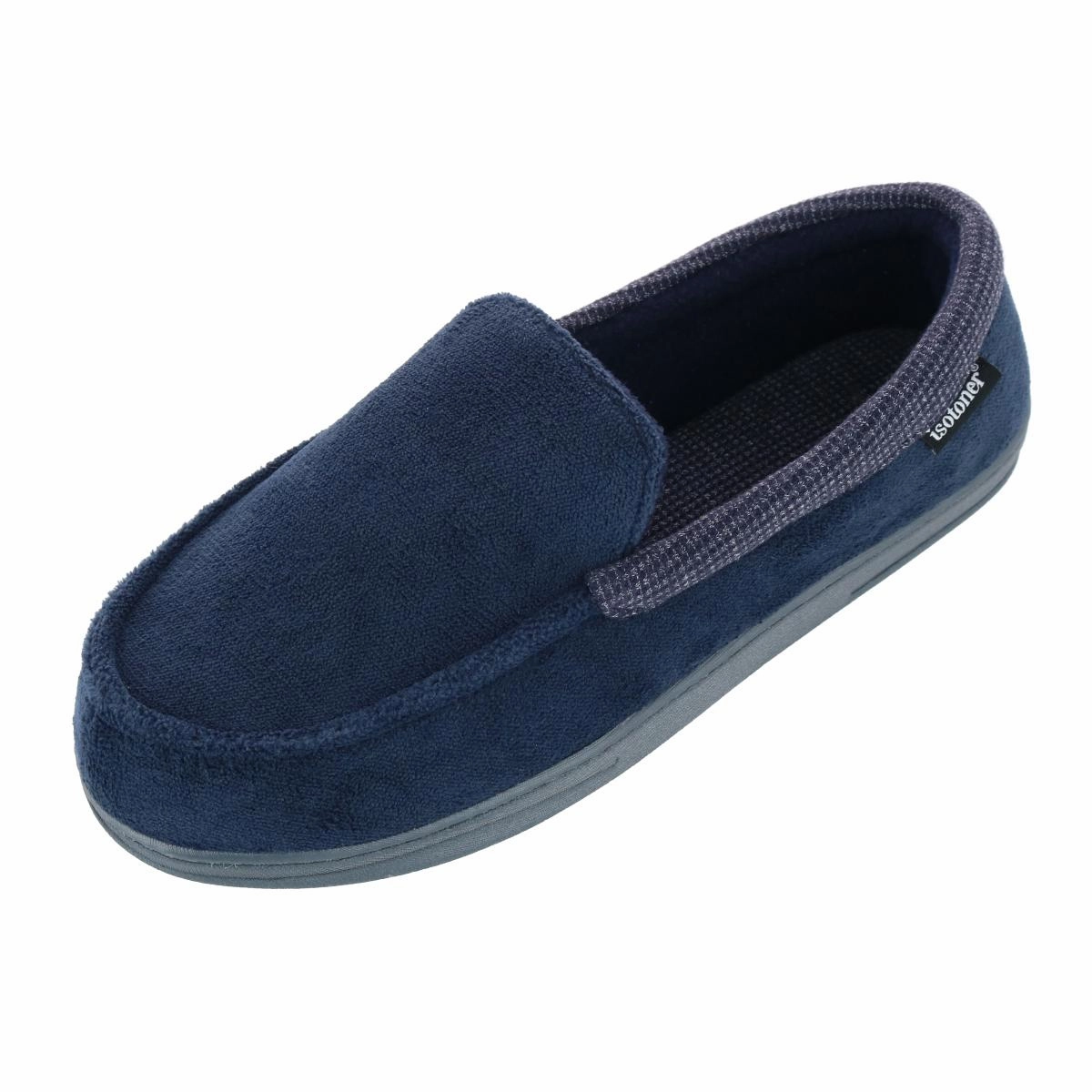 Comfort Cushioning Temperature Regulating Fabric Men's Microterry and Waffle Travis Moccasin Slipper