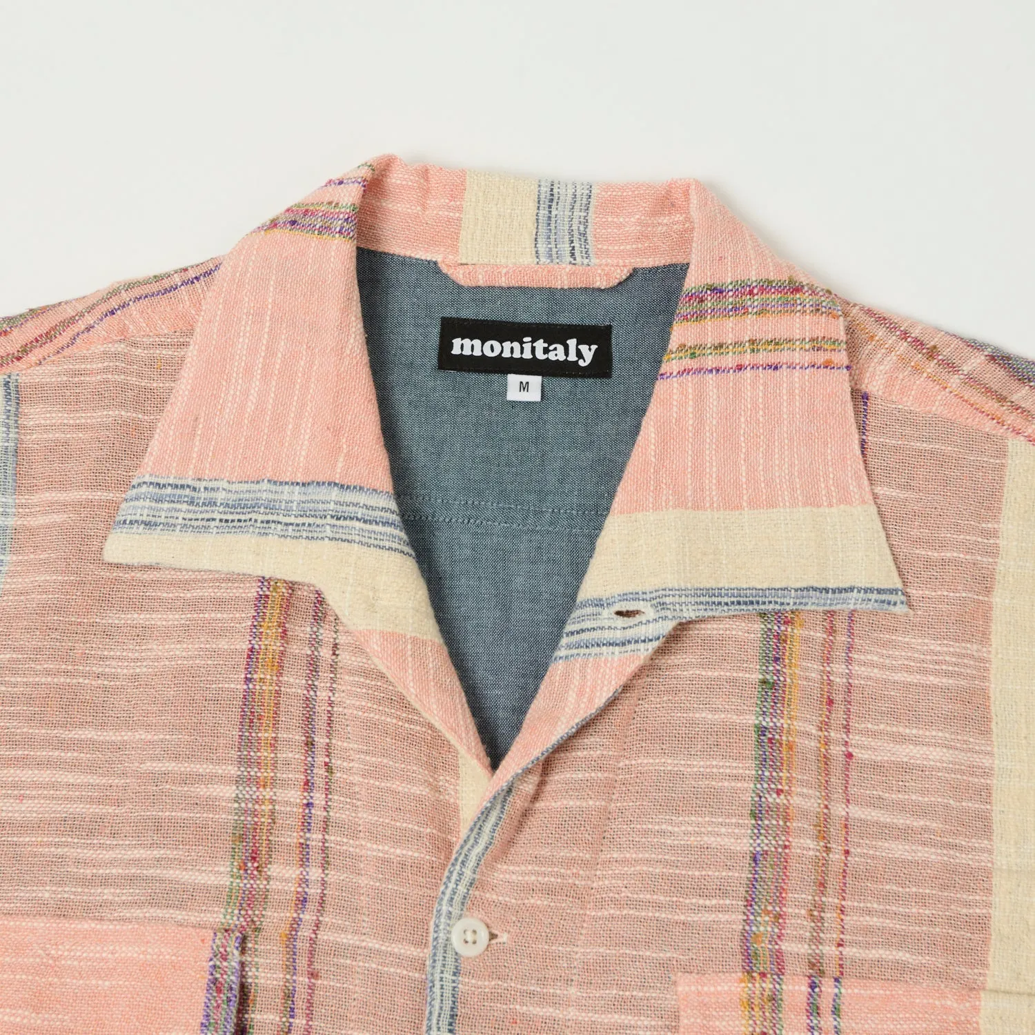 No Bulk Layering System Monitaly 'Milano' 1950s Beach Collar Shirt - Pink