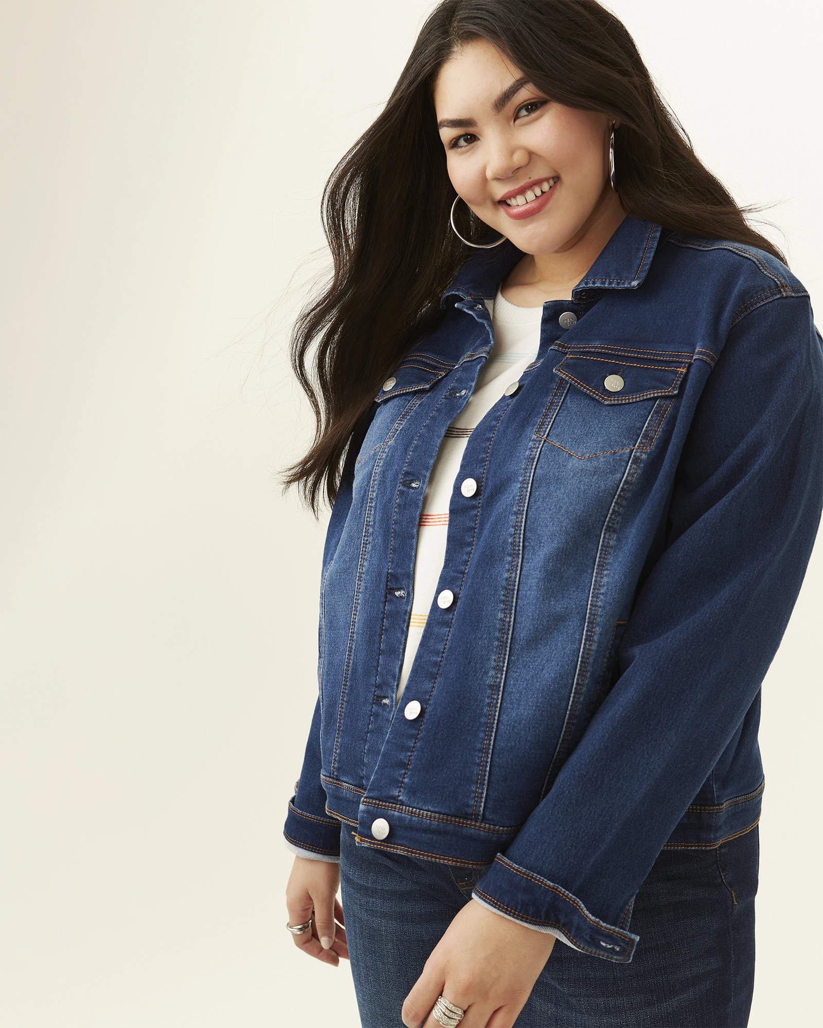 WeightDispersing Padding detachable sleeves Morgan Denim Jacket | Dark Wash