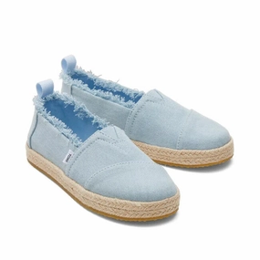 Toms Alpargata 10020625 Espadrille Kids US 12 Light Blue Casual Shoes ZPO1027 clean look Impact Diffusing Heel