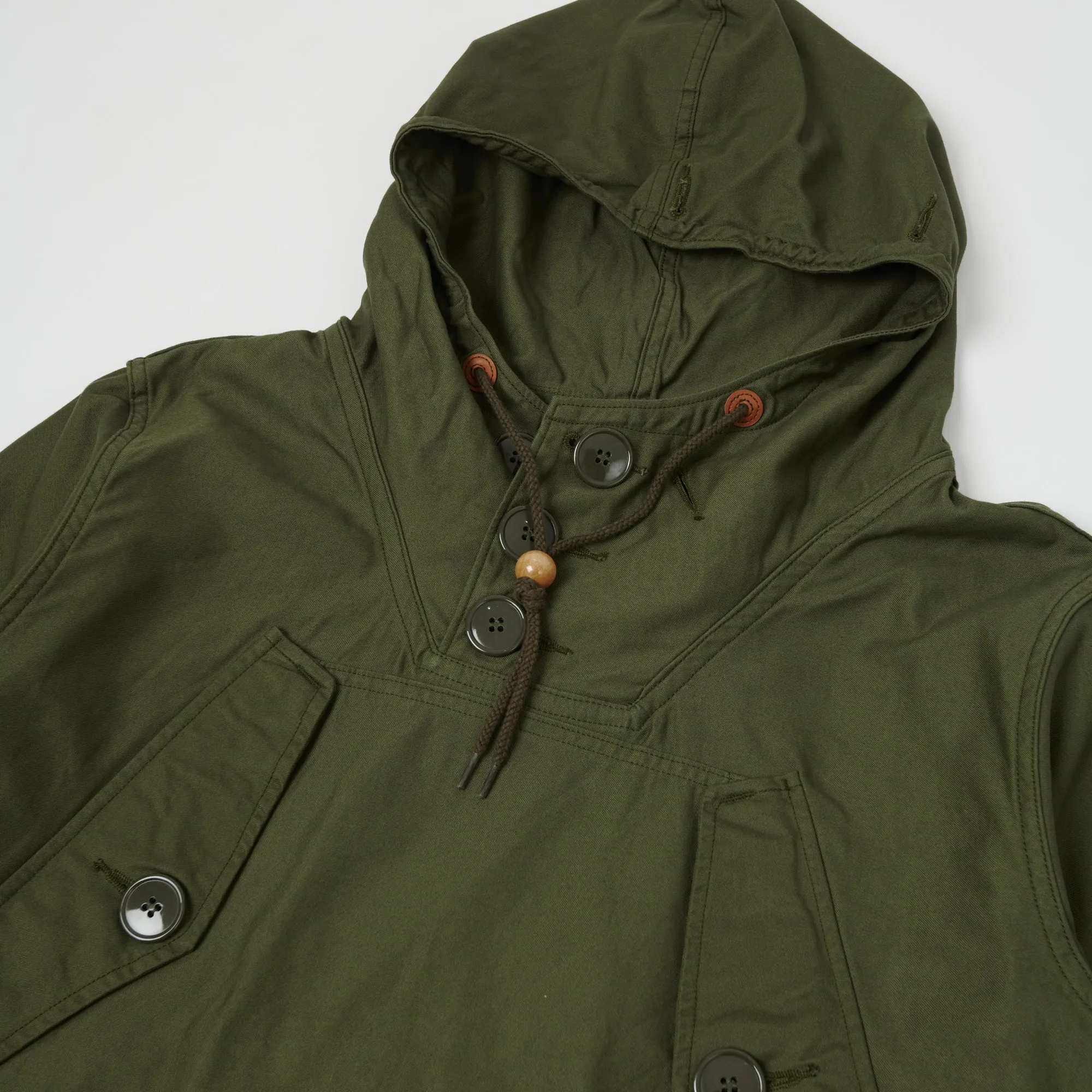 Spellbound Canvas Smock Jacket - Army Green Athletic Tailored Fit