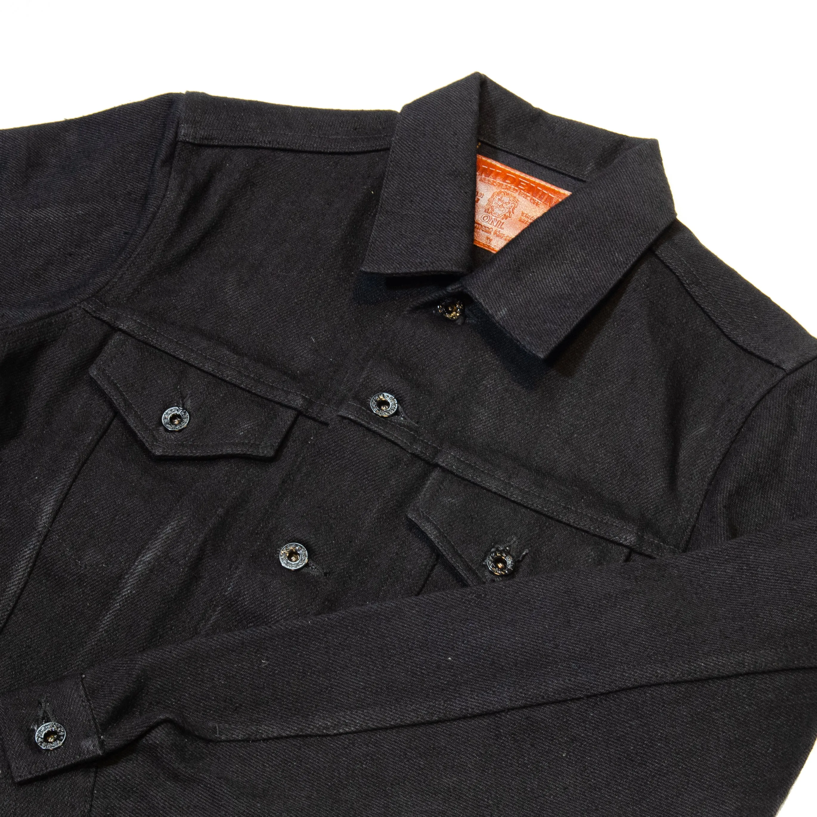 Stowable Hood Eco Friendly Textile ONI Denim 02527ZR-BK Secret Denim Jacket - Black