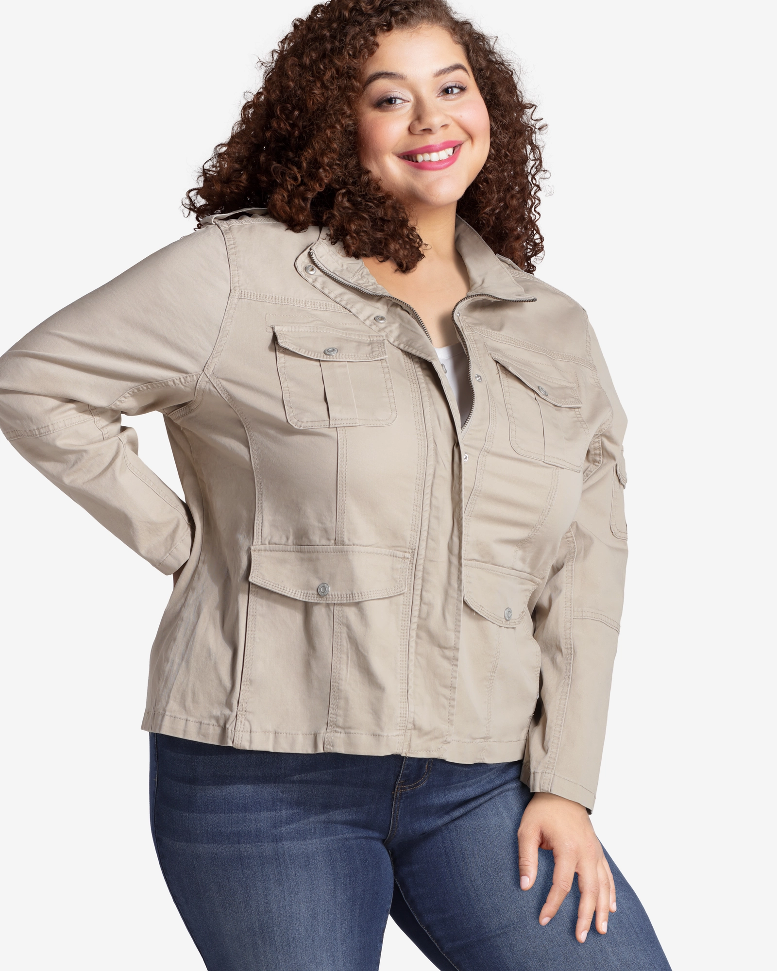 Elegan Utility Jacket | Tan Cold Weather Fashion