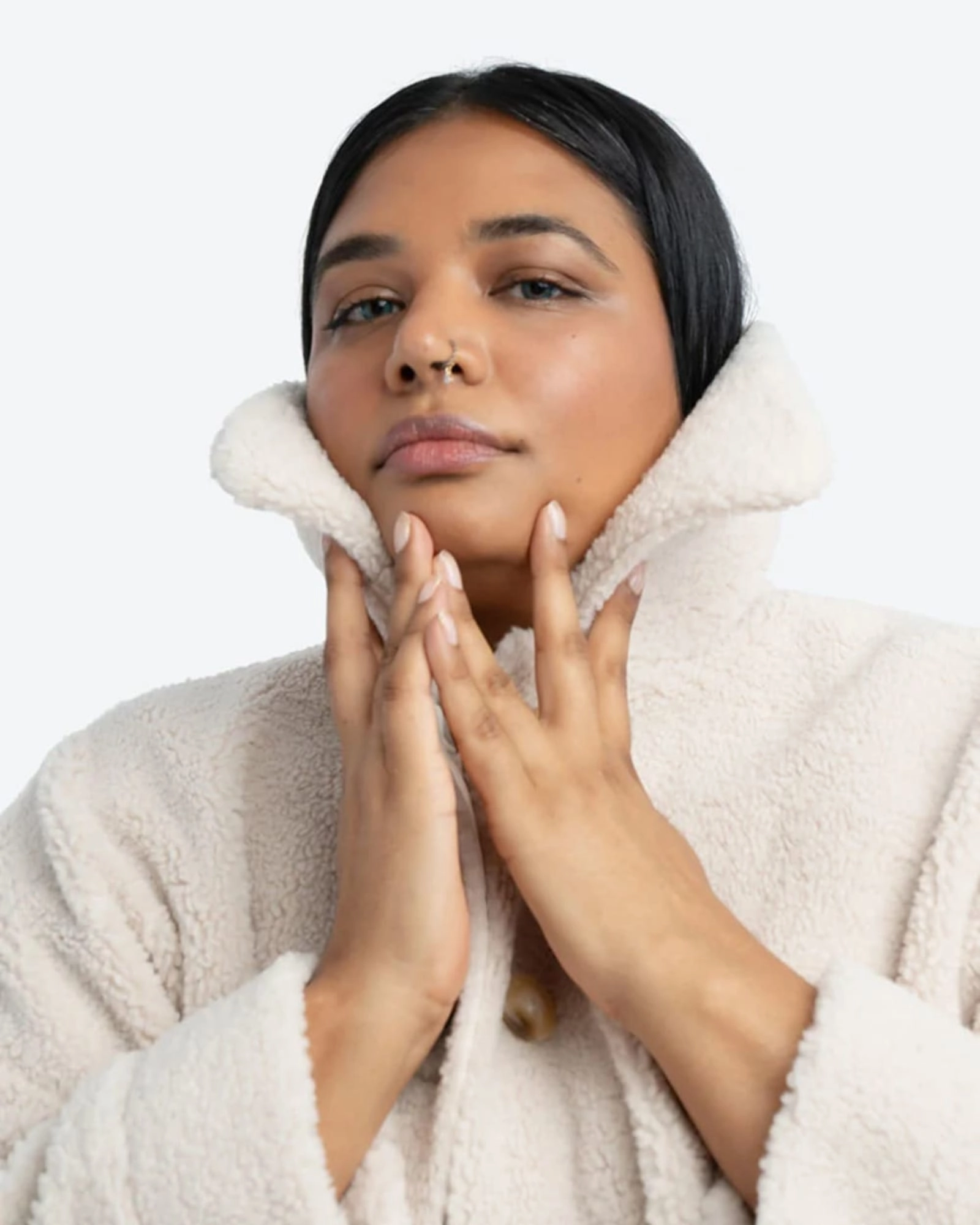 Double Layered Insulation TEDDY BEAR SHIRT JACKET | Cloud