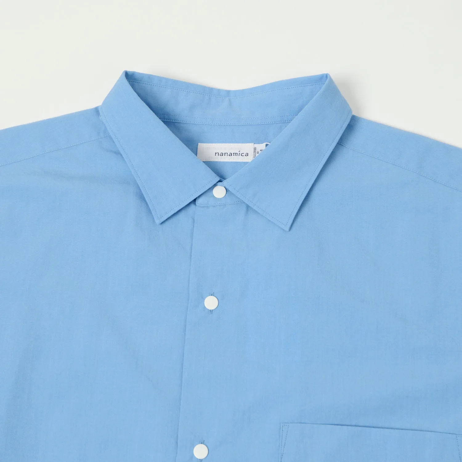 Nanamica Button Up Wind Shirt - Sax Seasonal Collection