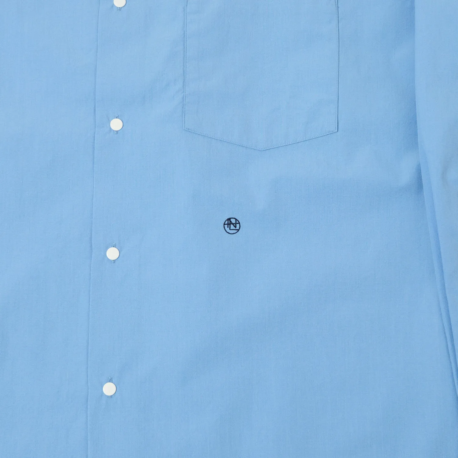 Nanamica Button Up Wind Shirt - Sax Minimalist Look