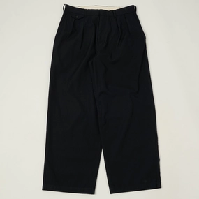 Stretchable Nanamica Wool Gabardine Double Pleated Trousers - Dark Navy