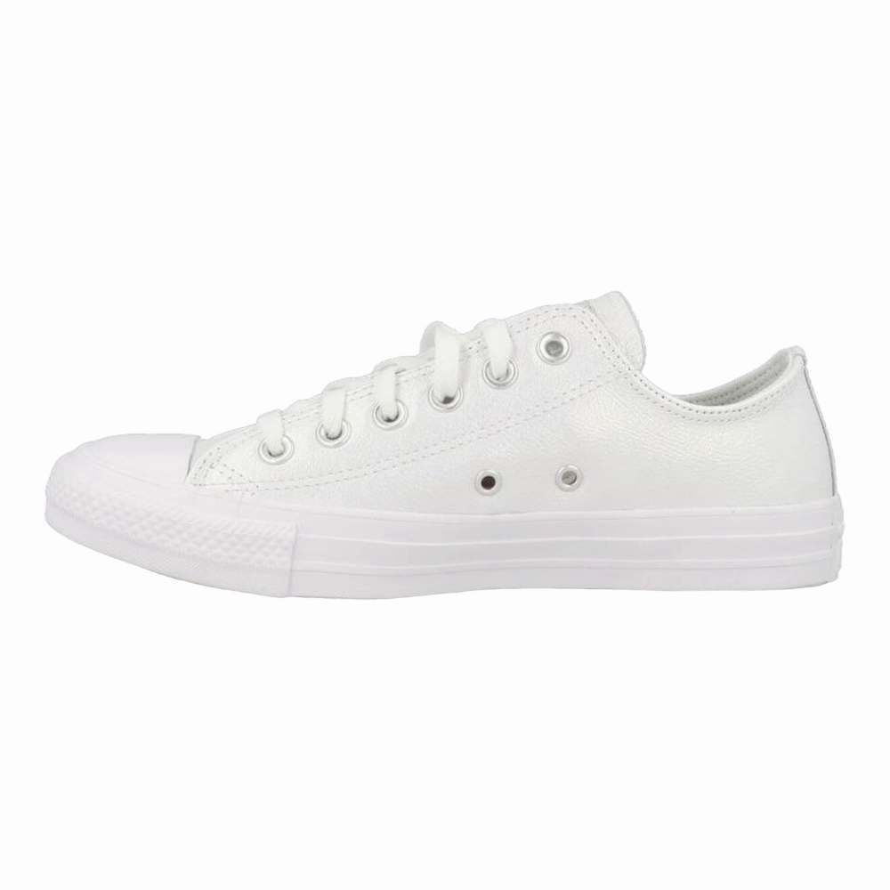 clean design Converse Chuck Taylor All Star OX Kids' White Leather Shiny Sneakers