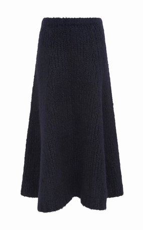 Peres Knit Midi Skirt in Dip Dye Sky Blue Welfat Cashmere Gentle Wear Fresh Detail