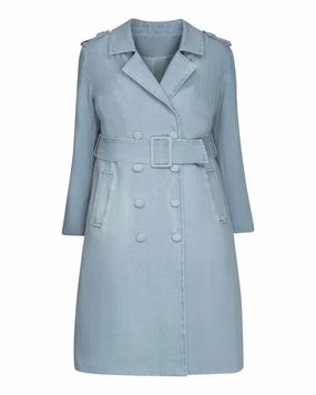 The Tamika Denim Trench Coat | Blue Compression Storage Sack