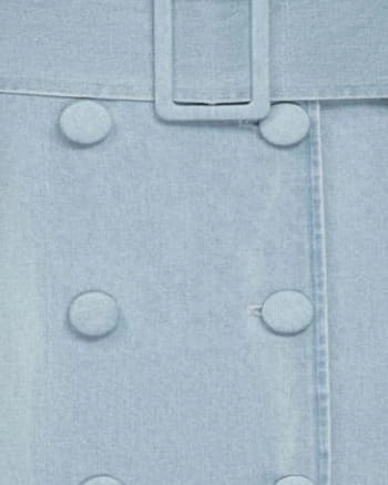 The Tamika Denim Trench Coat | Blue Gift beachgoer