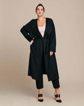 Soft Trench Jacket | Black Lightweight Padding