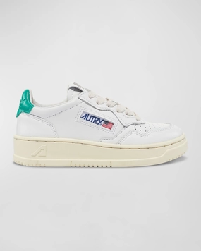 Kid's Medalist Low-Top Bicolor Leather Sneakers, Toddlers/Kids Fit Ready