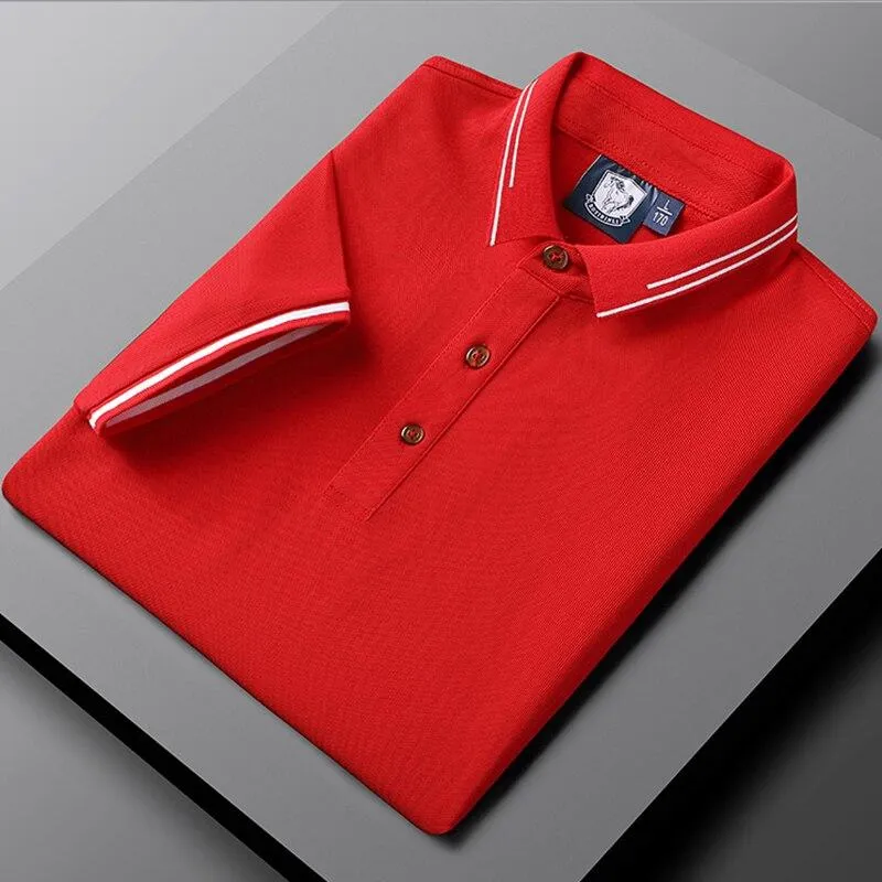 West Louis? Solid Color Polo Tees Weekend Wearable