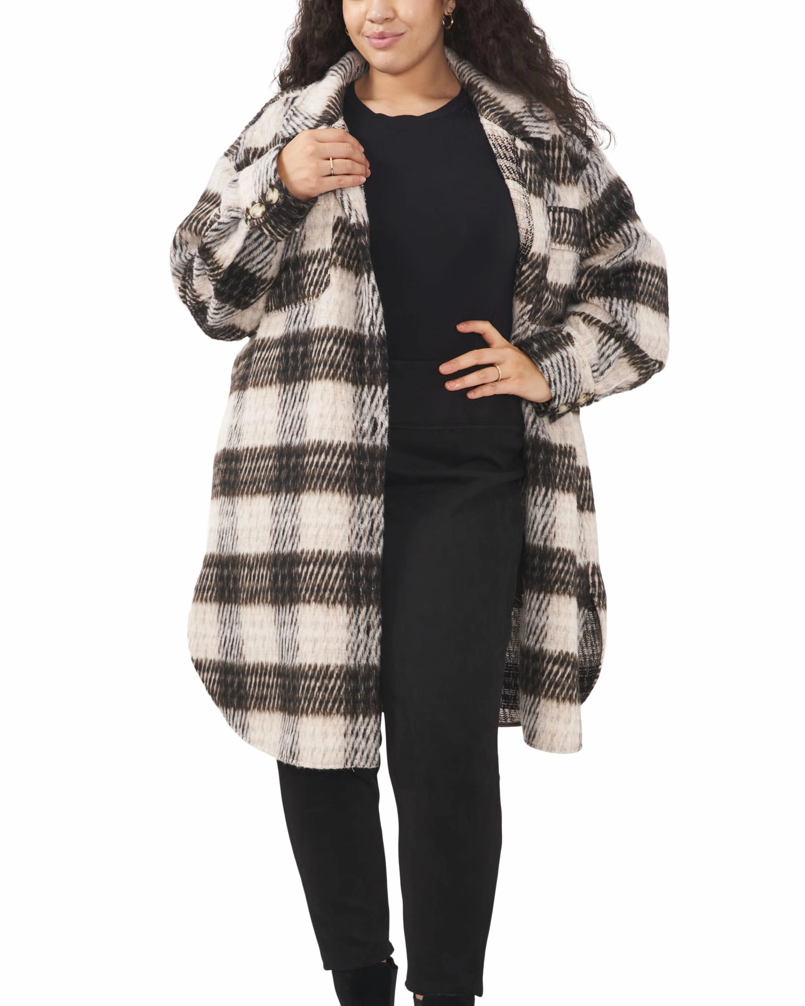 flight travel Maia Button Down Shacket | HAZELNUT HEATHER