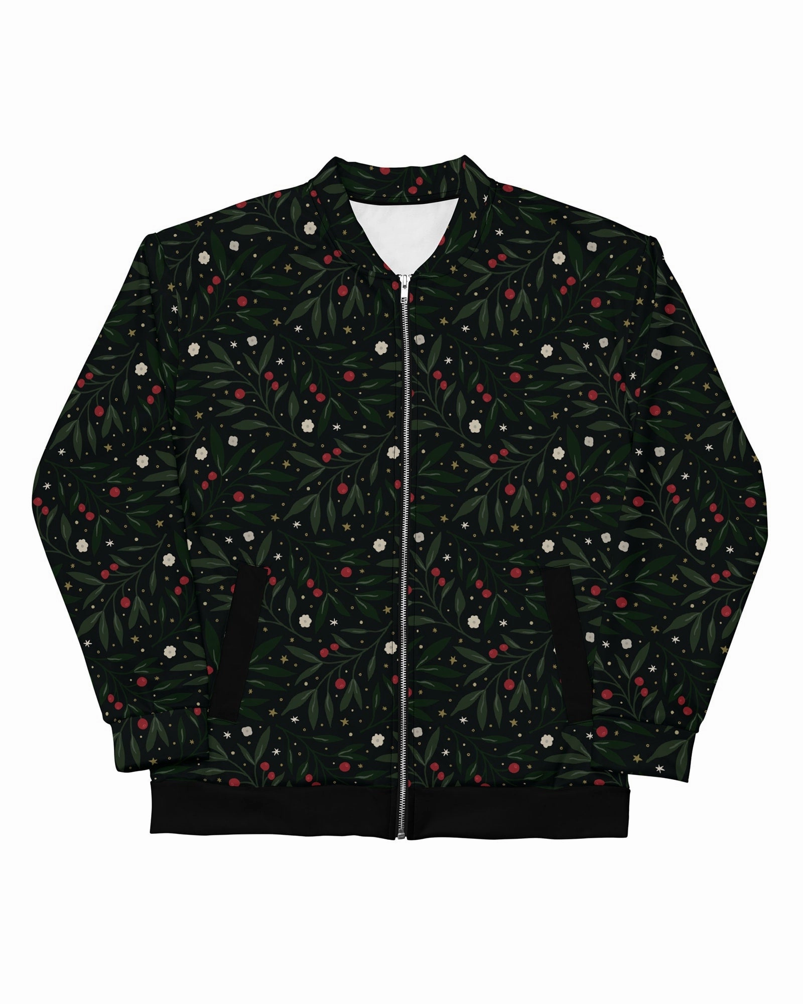 Patchwork Nocturnal Holly Bomber Jacket | Black