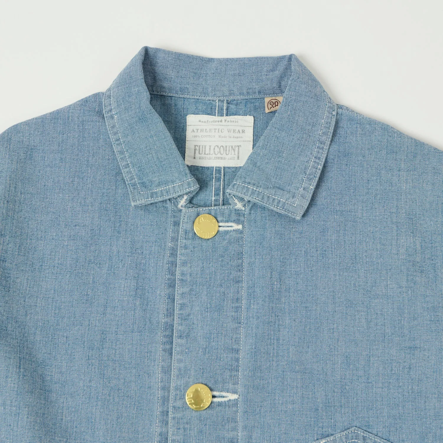 Snow Block Recycled Polyester Blend Full Count 2015 Early 1900s Pin Head Chore Jacket - Indigo