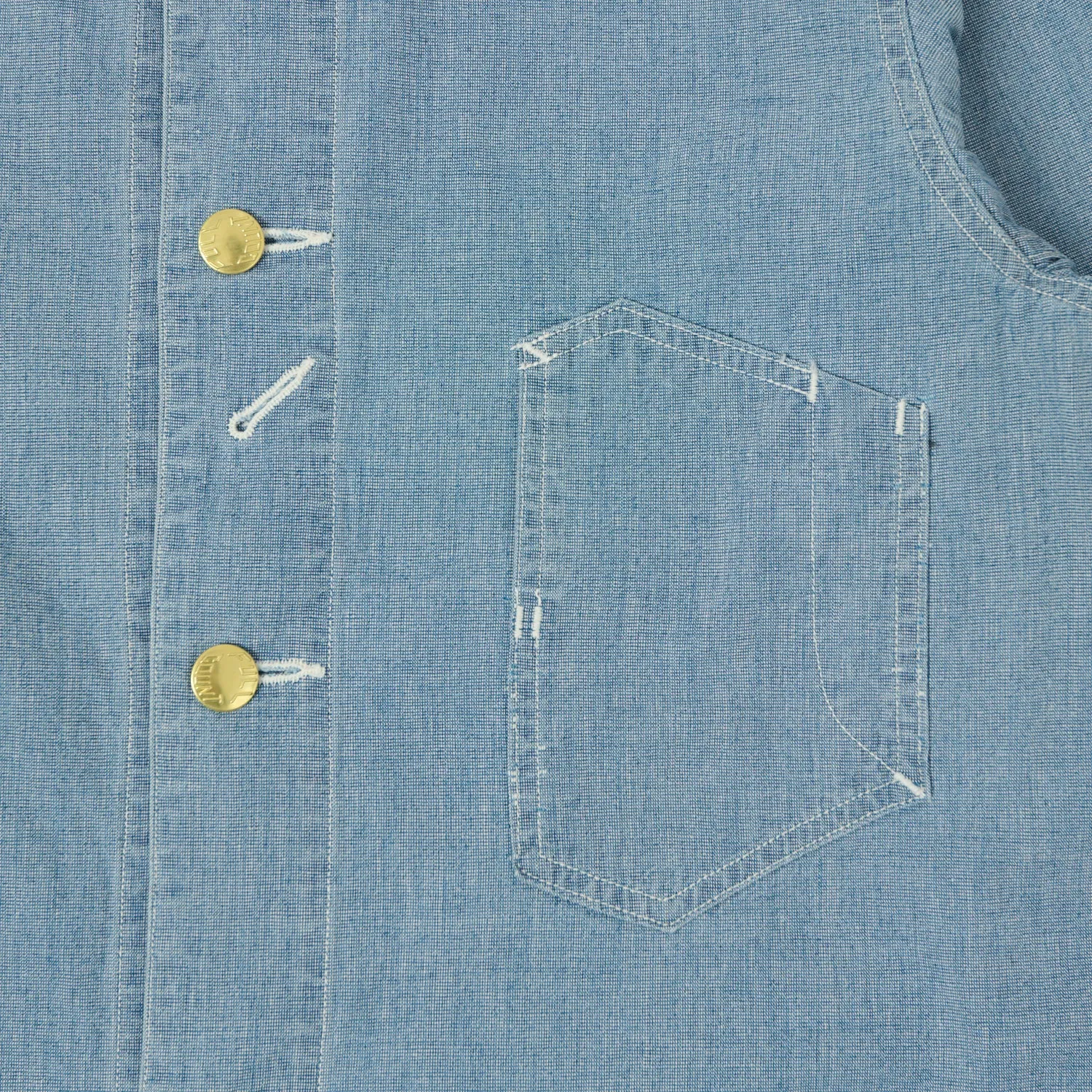 Full Count 2015 Early 1900s Pin Head Chore Jacket - Indigo Noise Reduced Fastener System Mild Weather Layer