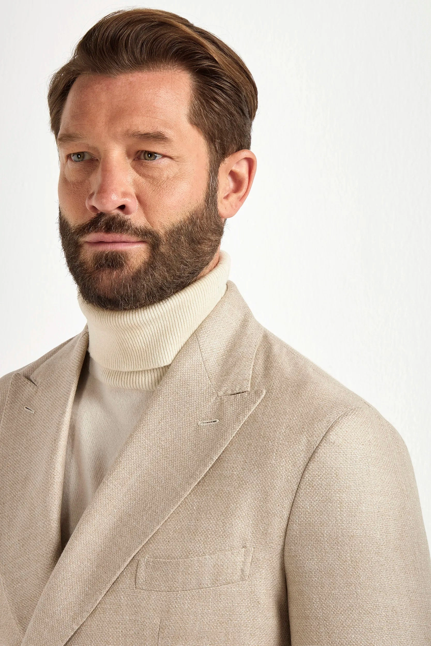 Layered Insulation Sand double breasted jacket - Made in Italy