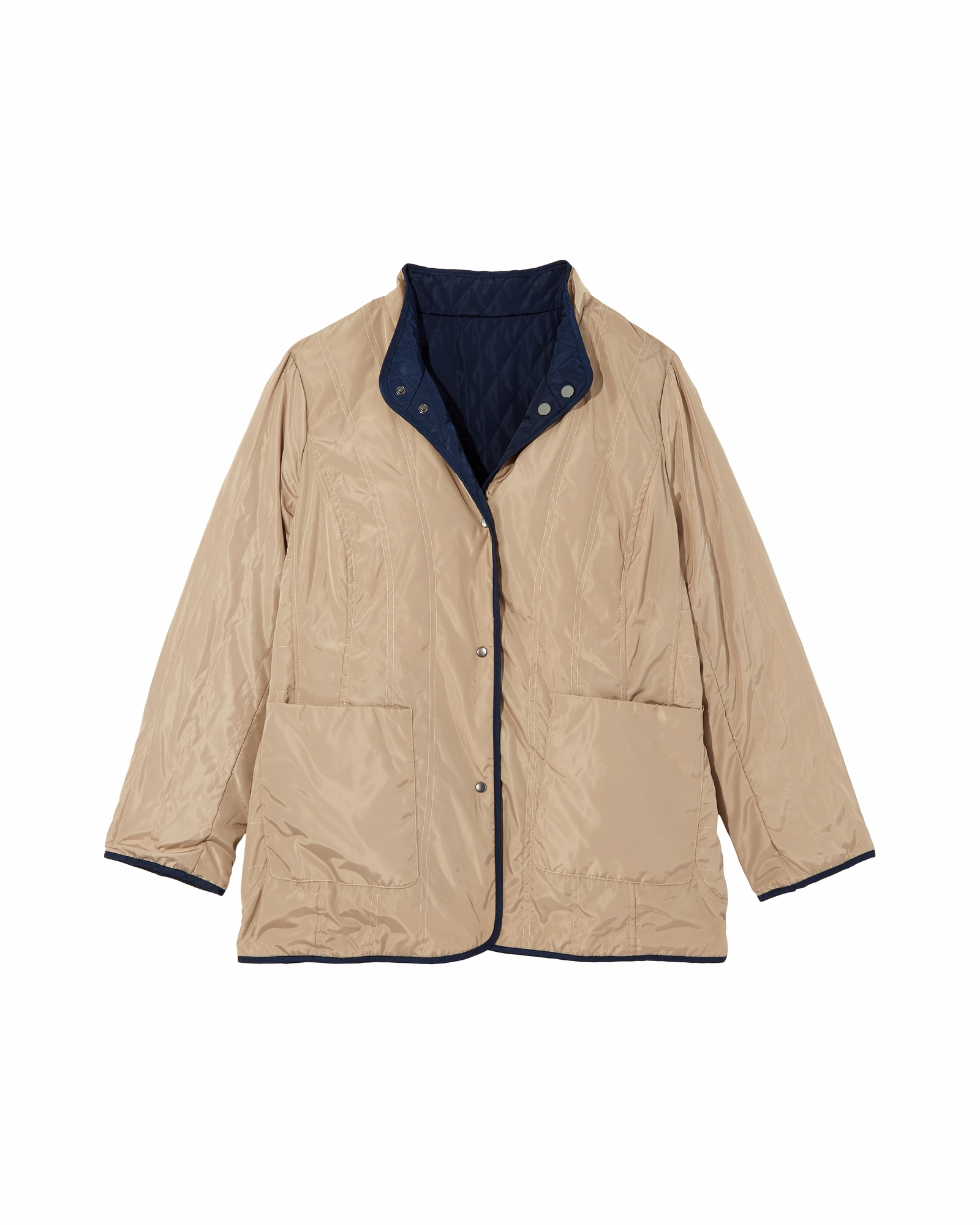 Biscay Quilted Reversible Jacket | Navy Prayer