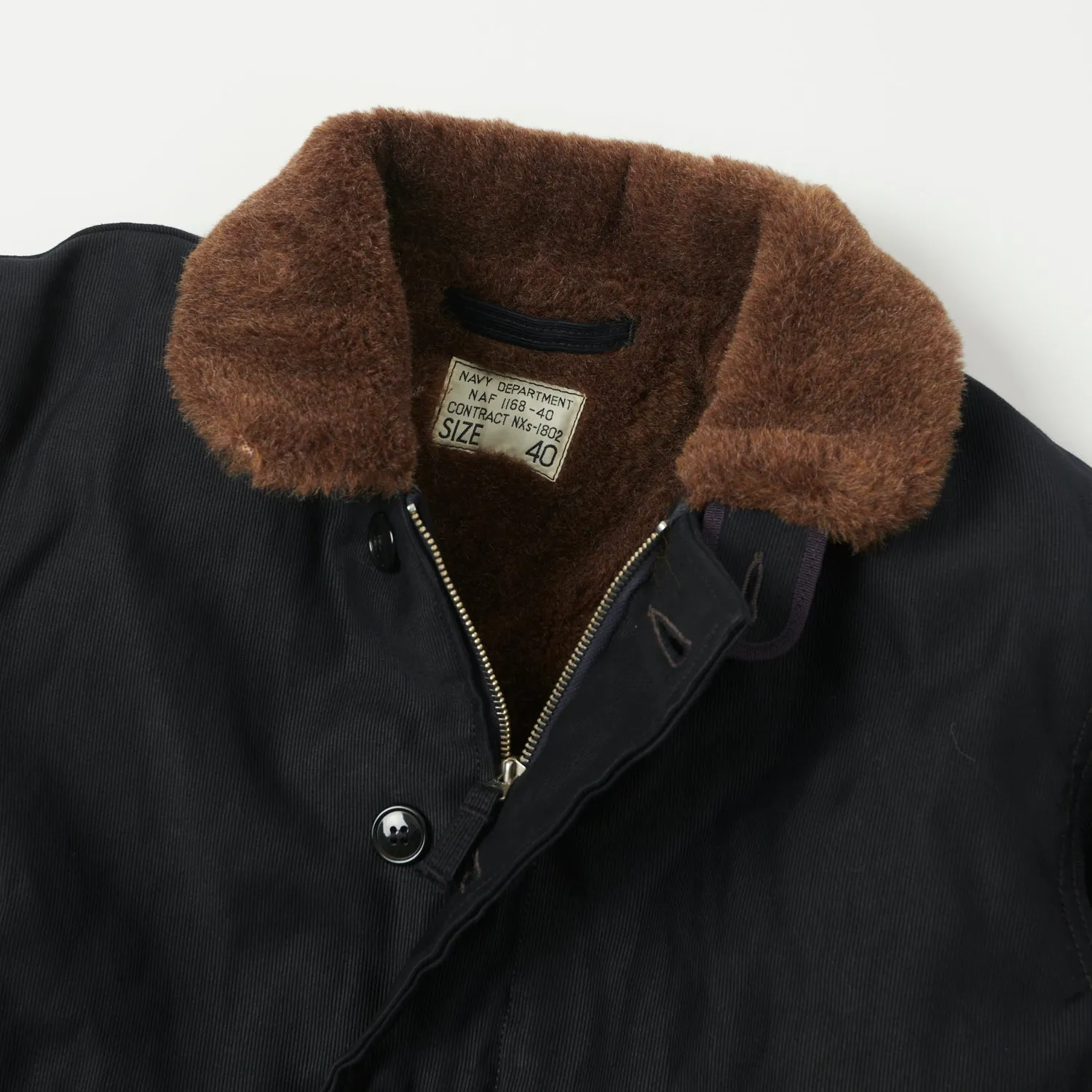 RubberizedButtonClosures Freewheelers & Co 1940's Type N-1 Deck Jacket - Dark Navy