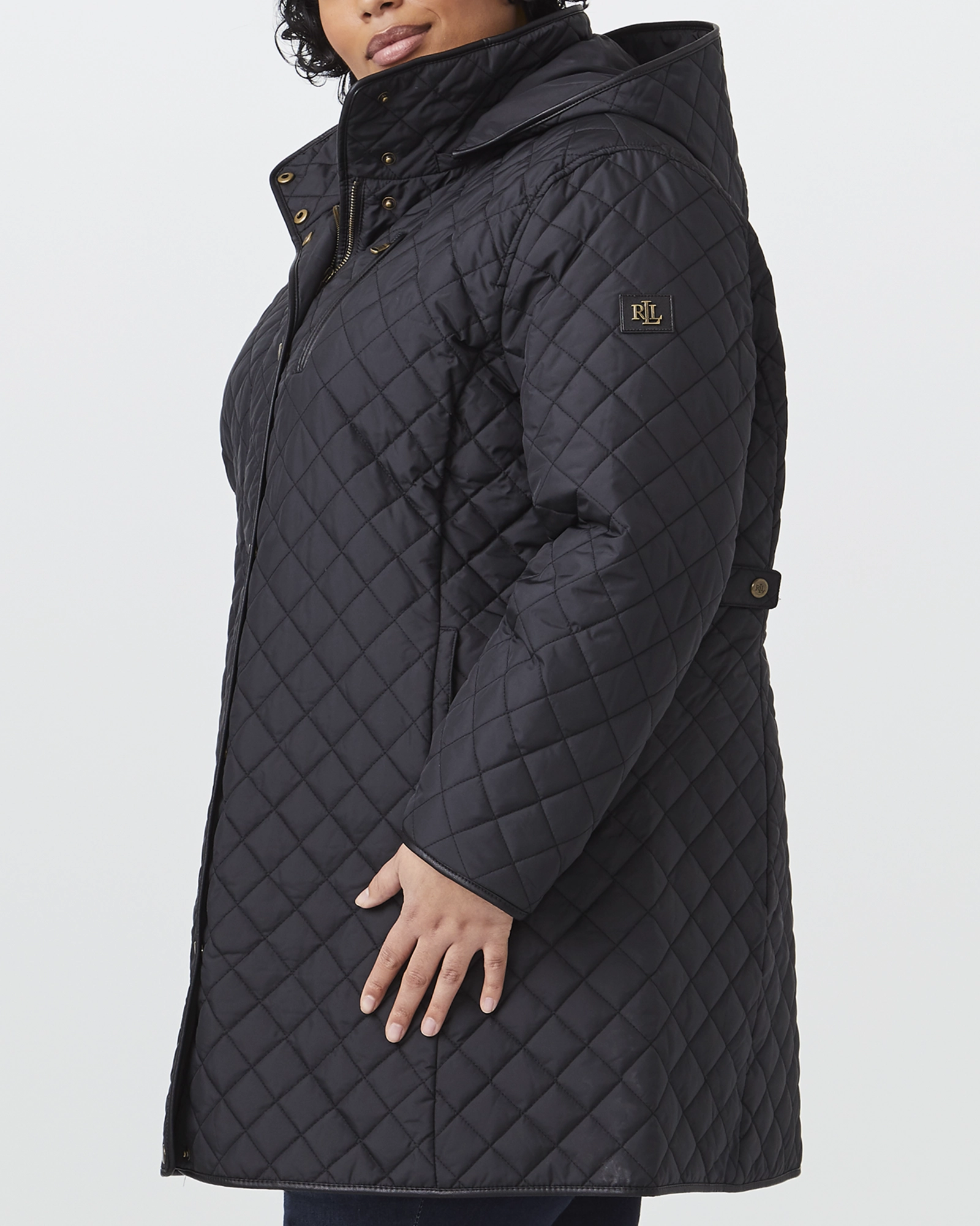 PaddedShoulders Fashionable Shield Octavia Quilted Jacket | Black