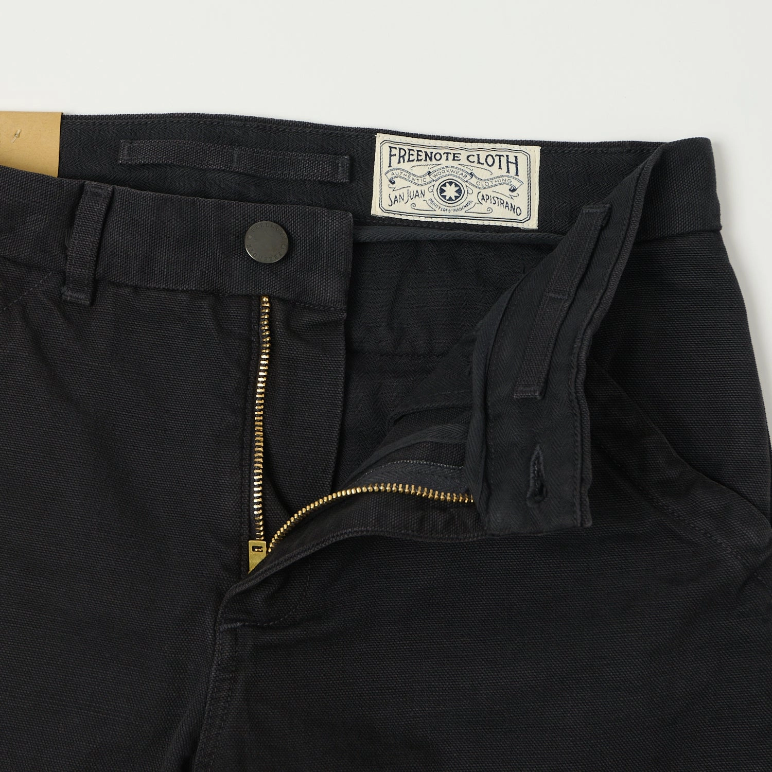 Freenote Cloth Heavyweight 14oz Slub Workers Chino - Black Dark wash soft fit