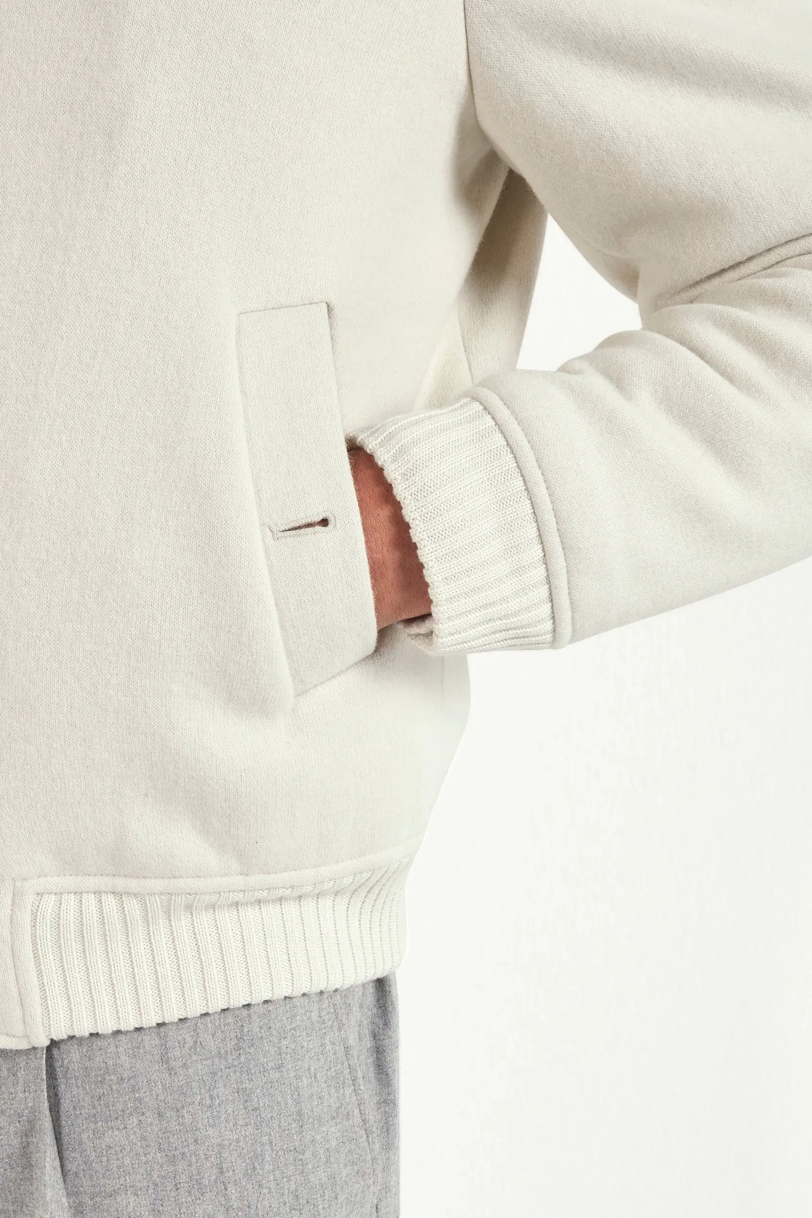 Temperature Regulating Membrane Off-white hooded bomber - Made in Italy