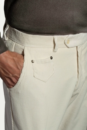 Off-white corduroy Sirmione trousers - Made in Italy Static free
