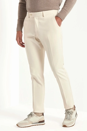 Off-white cotton and cashmere Garda trousers - Made in Italy Rugged Fit Chilly Day Wear