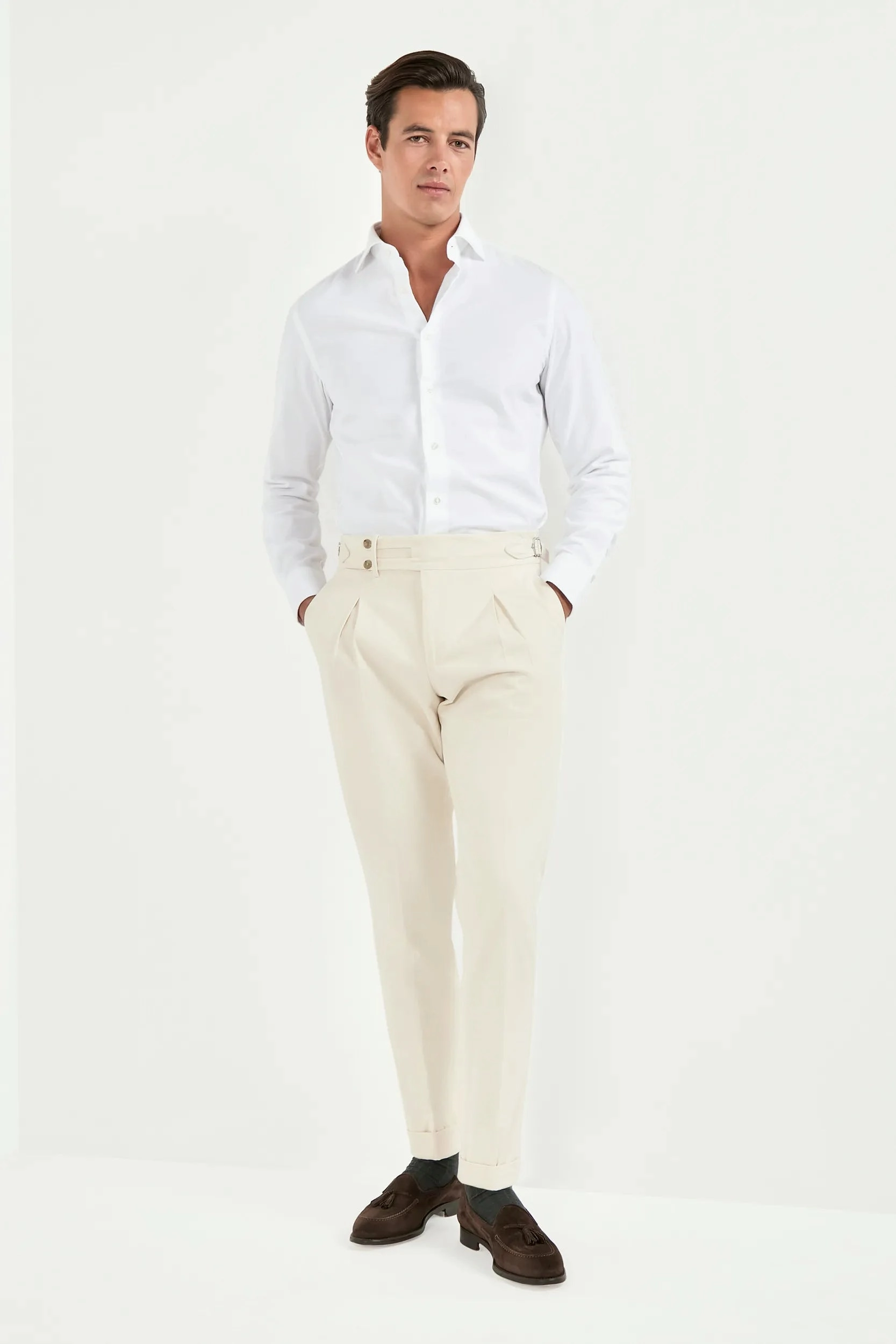 StretchFabric Off-white Limited Edition trousers - Made in Italy