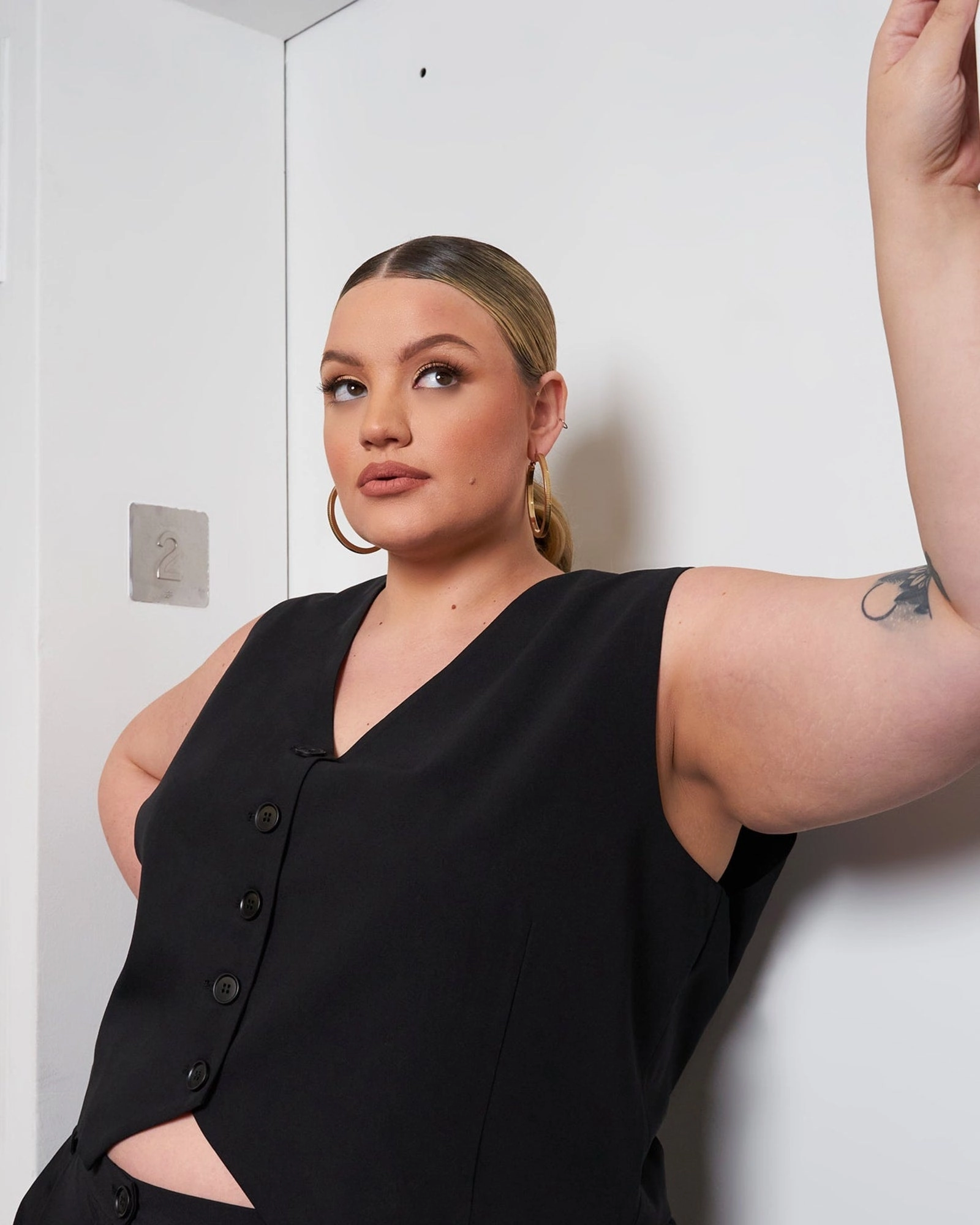 Cooperate Secure Office Babe Button Up Vest - Black | Black