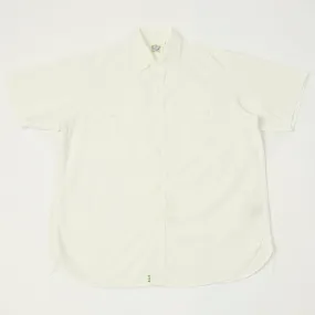 orSlow Short Sleeve Chambray Work Shirt - White First Date