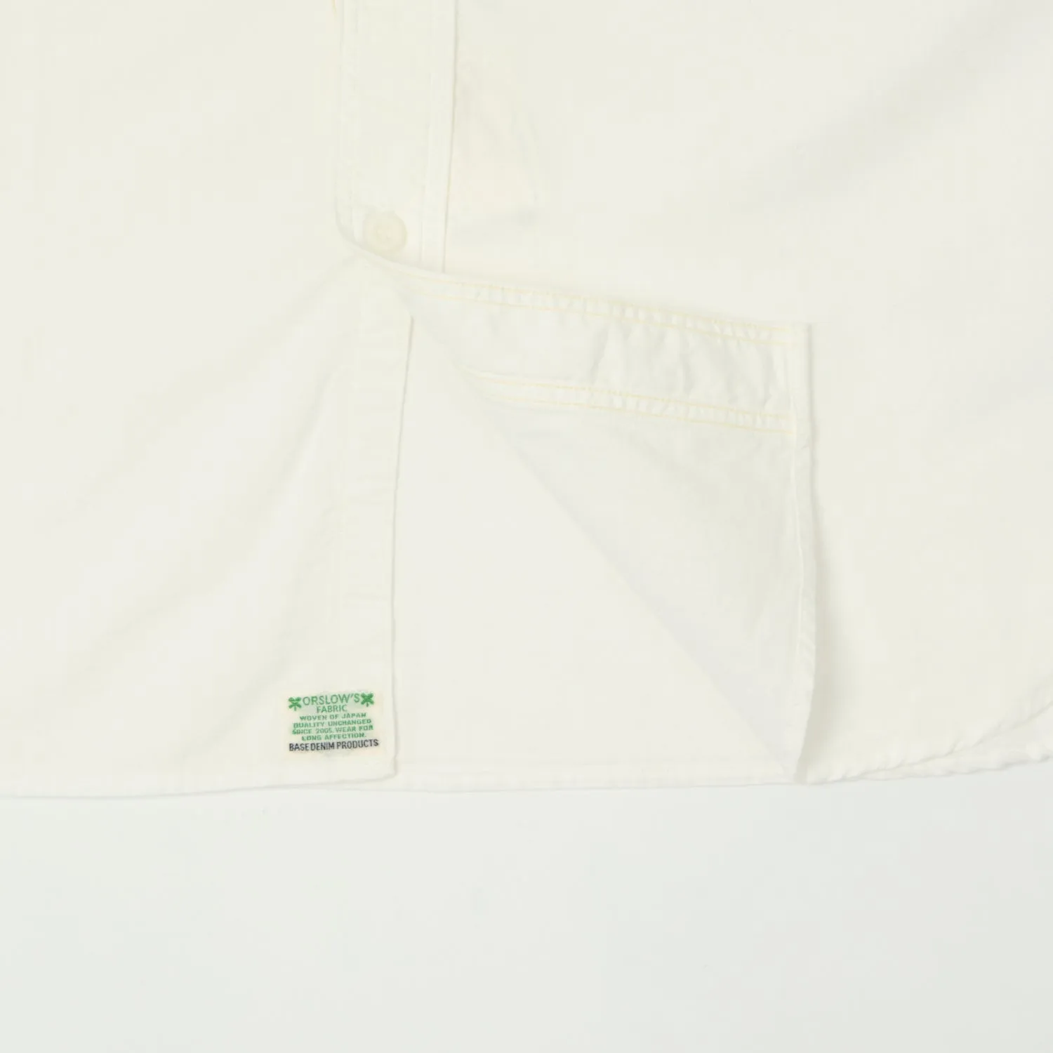 High-Quality Fabric orSlow Short Sleeve Chambray Work Shirt - White