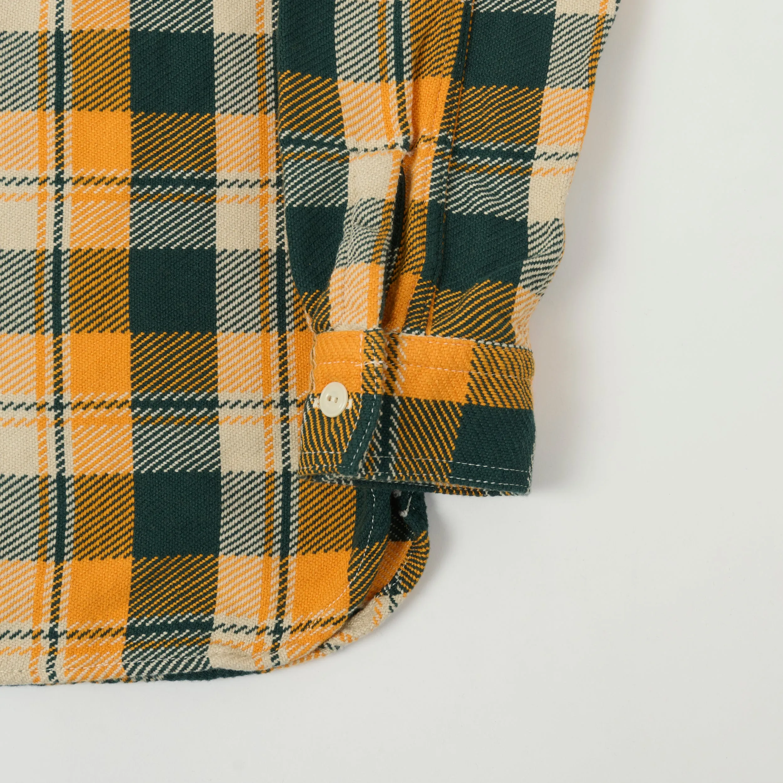 Eco Friendly Production Full Count 4085 Check Flannel Shirt - Yellow/Green