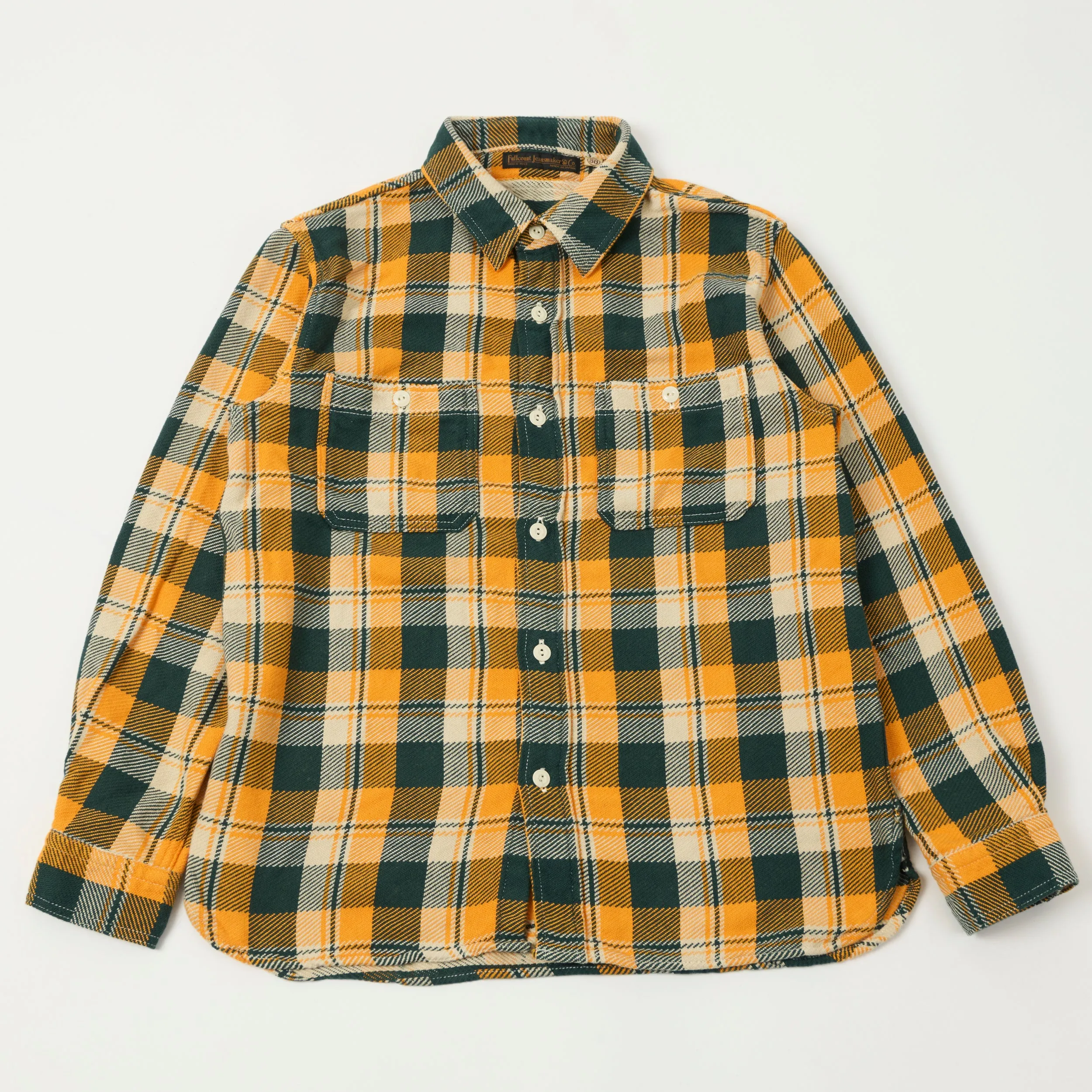 fade resistant color Lightweight Wear Full Count 4085 Check Flannel Shirt - Yellow/Green