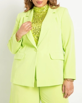 One Button Blazer | Acid Lime aesthetically pleasing
