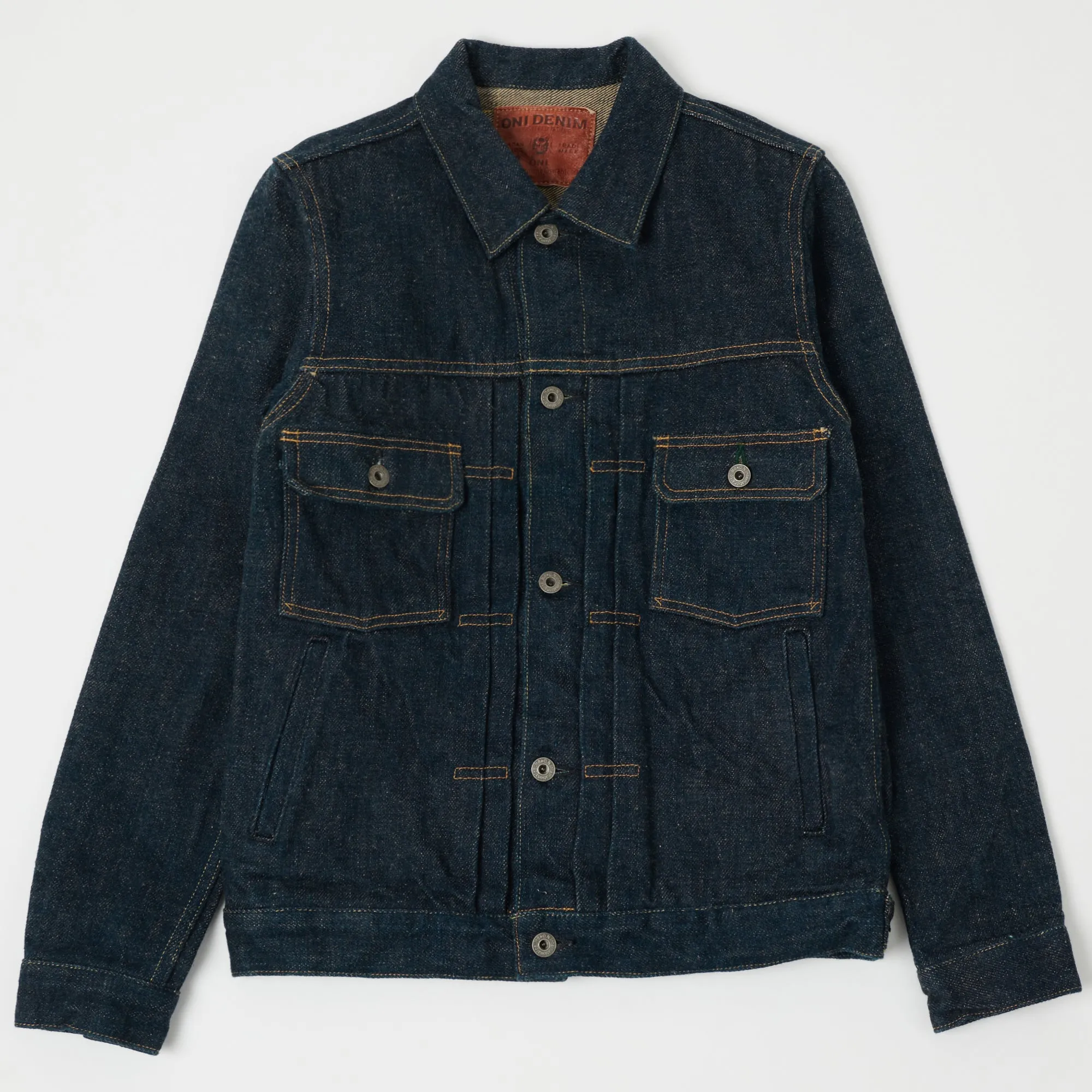 ONI Denim 02516P-ZR 'Secret Denim' Type II Denim Jacket - Rinsed Convertible Collar Design Subtle Fashion Fit